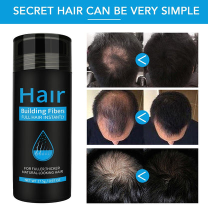 ELAIMEI Black Hair Fibers for Thinning Hair - Natural Unscented Powder for Men & Women (Black, 0.97 oz)