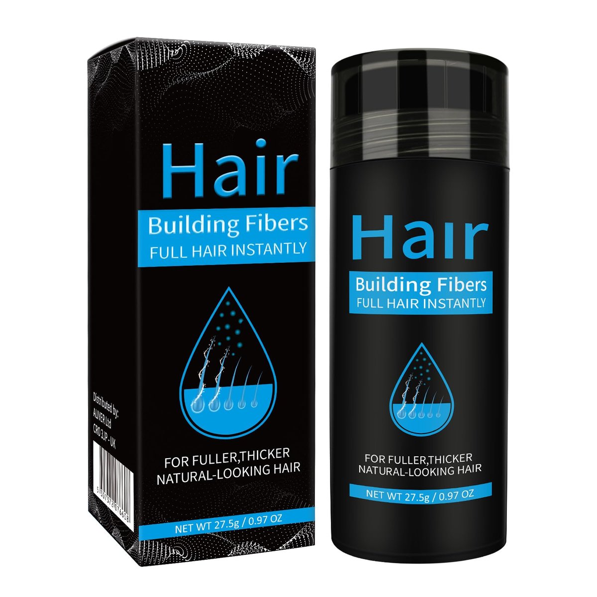 Dark Brown Hair Building Fibers - Instant Hair Thickening Fibers for Thinning Hair & Bald Spots, 0.97 oz - görsel 2
