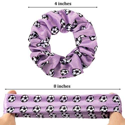 Syhood 16 Pieces Soccer Hair Scrunchies - Velvet Hair Ties for Girls, Women, Players & Coaches - Sporty Ponytail Holders for Teams - görsel 4