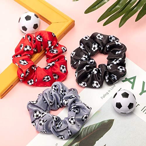Syhood 16 Pieces Soccer Hair Scrunchies - Velvet Hair Ties for Girls, Women, Players & Coaches - Sporty Ponytail Holders for Teams - görsel 12