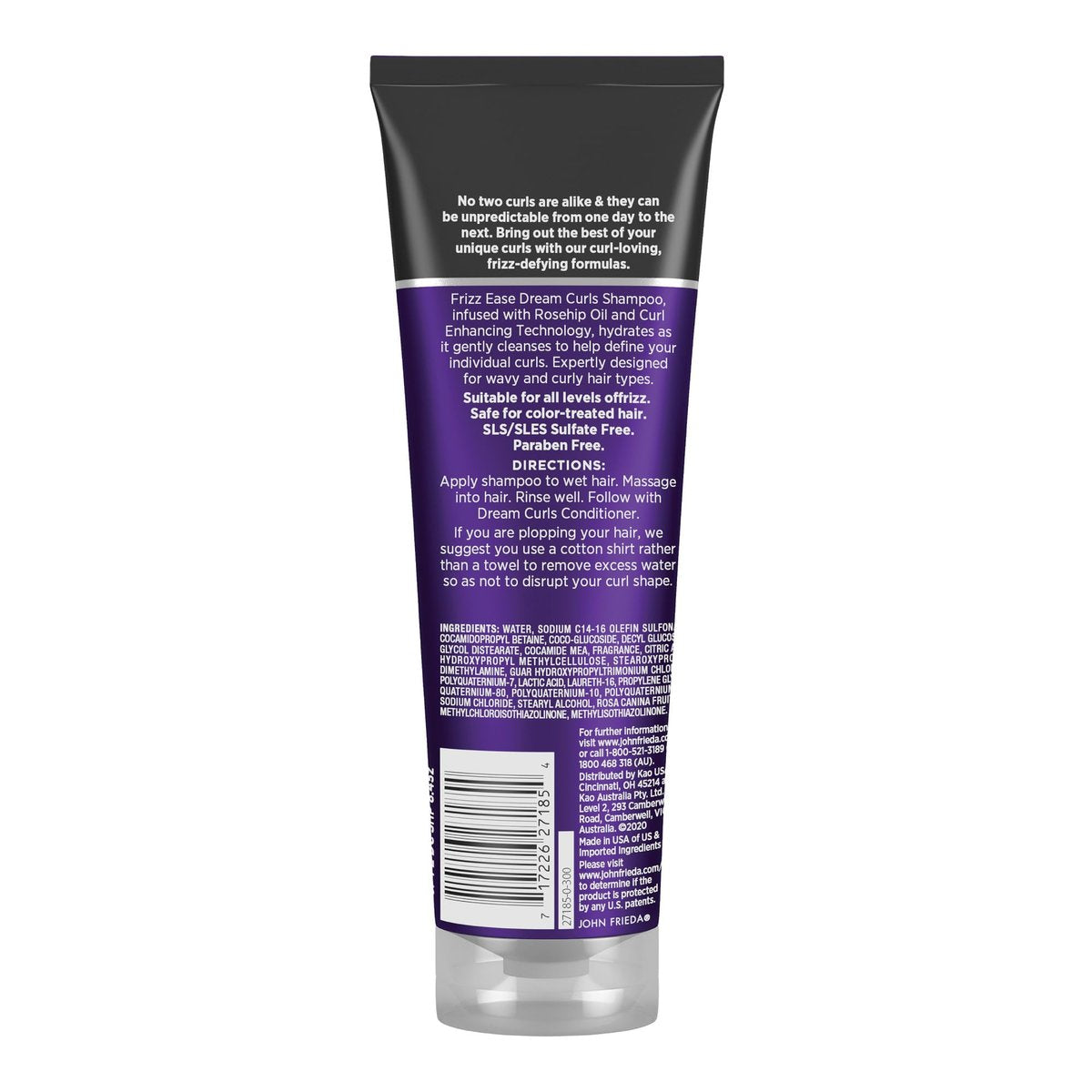 John Frieda Frizz Ease Dream Curls Shampoo - Sulfate Free Curly Hair Shampoo with Curl Enhancing Technology, 8.45 fl oz Avelisse