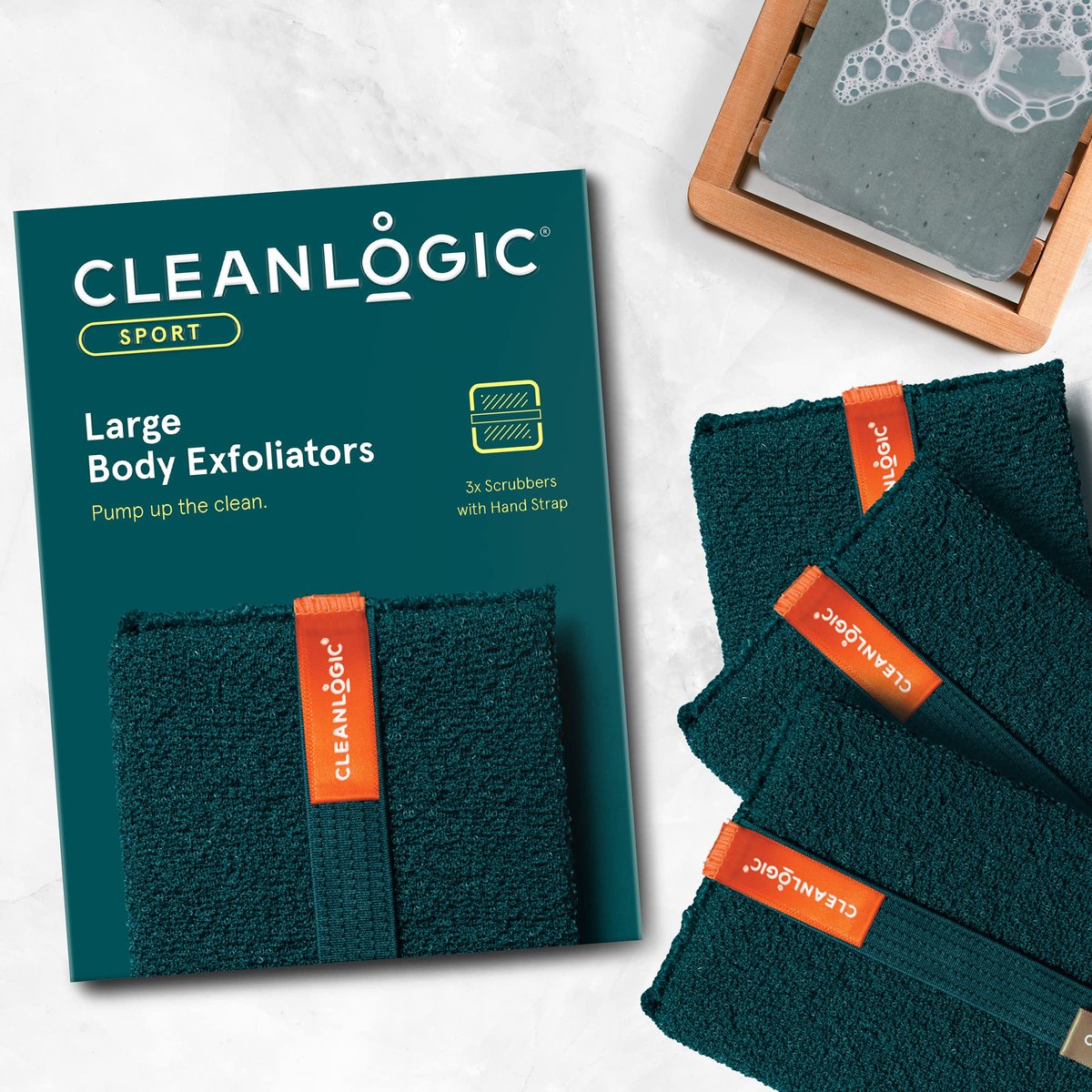 Cleanlogic Sport Exfoliating Body Scrubber – Large Exfoliator for Athletes, Daily Skincare Routine, 3 Count - görsel 3