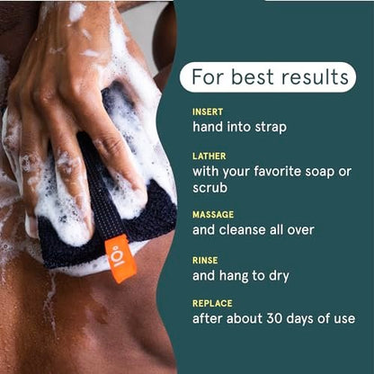 Cleanlogic Sport Exfoliating Body Scrubber – Large Exfoliator for Athletes, Daily Skincare Routine, 3 Count