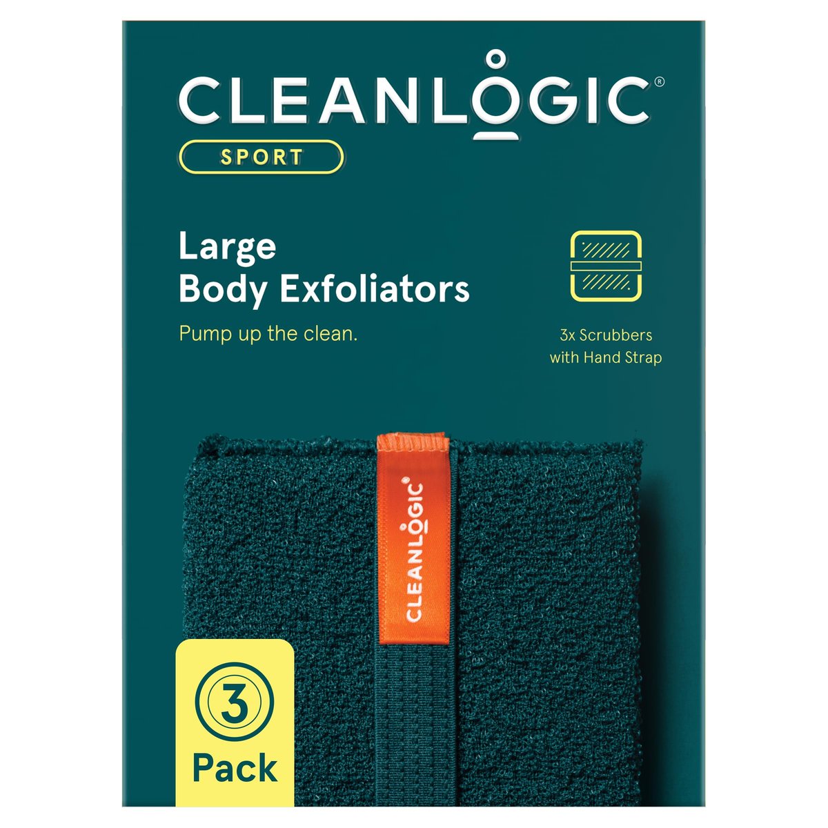 Cleanlogic Sport Exfoliating Body Scrubber – Large Exfoliator for Athletes, Daily Skincare Routine, 3 Count - görsel 1