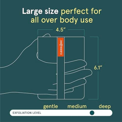 Cleanlogic Sport Exfoliating Body Scrubber – Large Exfoliator for Athletes, Daily Skincare Routine, 3 Count