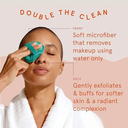 CleanLogic Bath & Body Exfoliating Dual-Texture Facial Pads – Face Sponges for Cleansing & Softening Sensitive Skin, Makeup Remover Pads, Assorted Colors, 9 Count Value Pack