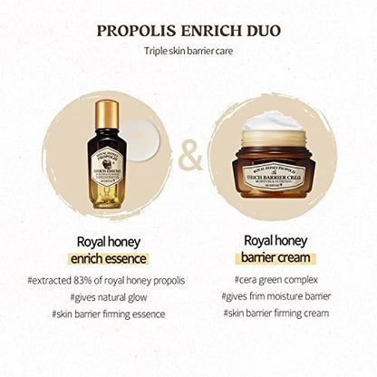 SKINFOOD Royal Honey Propolis Enrich Barrier Cream - 50% Black Bee Propolis & Royal Jelly Extract Face Cream - Propolis Serum for Skin - Royal Essence Facial Cream - 2.13 Fl. Oz (63 mL) Avelisse