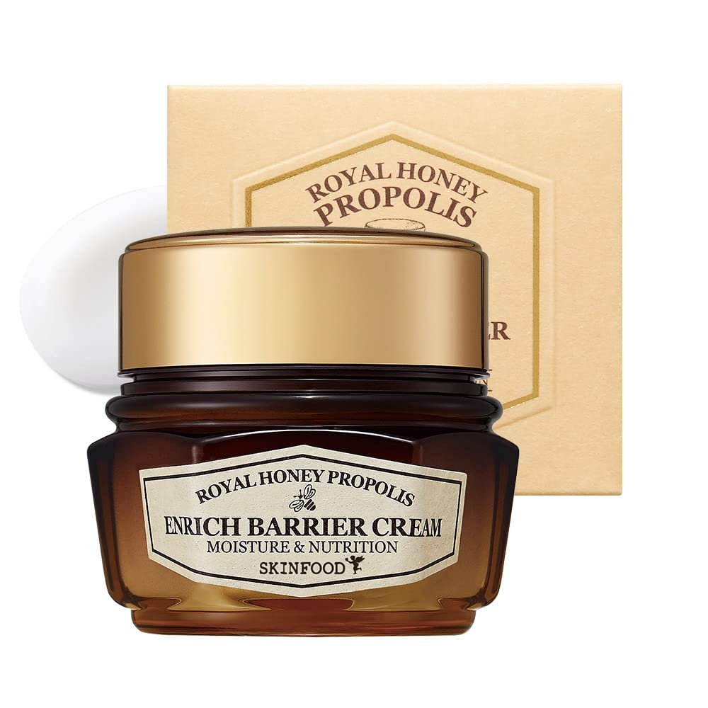 SKINFOOD Royal Honey Propolis Enrich Barrier Cream - 50% Black Bee Propolis & Royal Jelly Extract Face Cream - Propolis Serum for Skin - Royal Essence Facial Cream - 2.13 Fl. Oz (63 mL) Avelisse