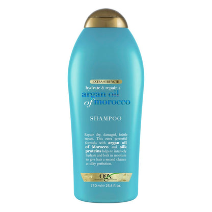 OGX Extra Strength Hydrate & Repair + Argan Oil of Morocco Shampoo for Dry, Damaged Hair - Paraben-Free, Sulfate-Free Surfactants, 25.4 Fl Oz Avelisse