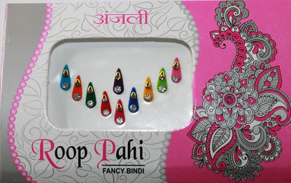 IS4A 10 Pack Bindi for Women - Multicolored Indian Bindi Stickers, Face Jewels & Forehead Decals