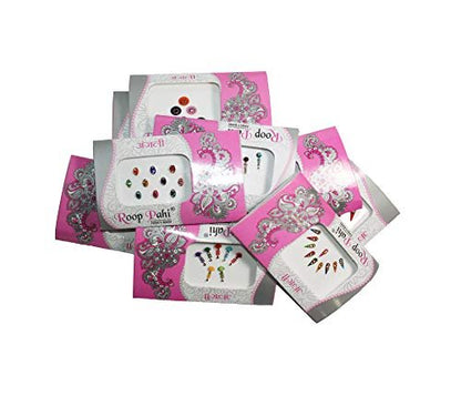 IS4A 10 Pack Bindi for Women - Multicolored Indian Bindi Stickers, Face Jewels & Forehead Decals