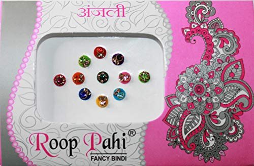 IS4A 10 Pack Bindi for Women - Multicolored Indian Bindi Stickers, Face Jewels & Forehead Decals - görsel 8
