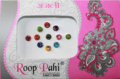 IS4A 10 Pack Bindi for Women - Multicolored Indian Bindi Stickers, Face Jewels & Forehead Decals