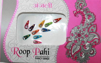 IS4A 10 Pack Bindi for Women - Multicolored Indian Bindi Stickers, Face Jewels & Forehead Decals