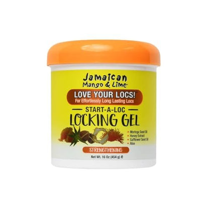 Jamaican Mango & Lime Start-A-Loc Locking Gel – No-Flake Firm Hold for Locs, Twists, Braids & Retwists – Strengthens Hair, and Hydrates Scalp (16 oz)