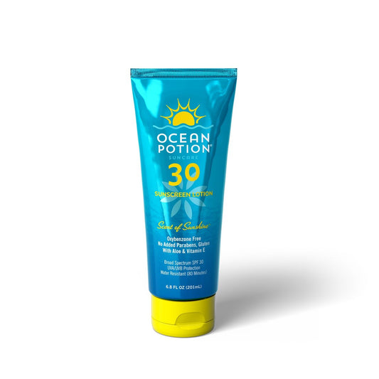Ocean Potion SPF 30 Sunscreen Body Lotion – Broad Spectrum UVA/UVB Protection with Aloe & Vitamin E, Water-Resistant Non-Greasy Sunscreen, 6.8 oz Avelisse