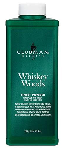Clubman Reserve Whiskey Woods Cornstarch Body Powder - 9 oz (Pack of 4) - Translucent - görsel 1