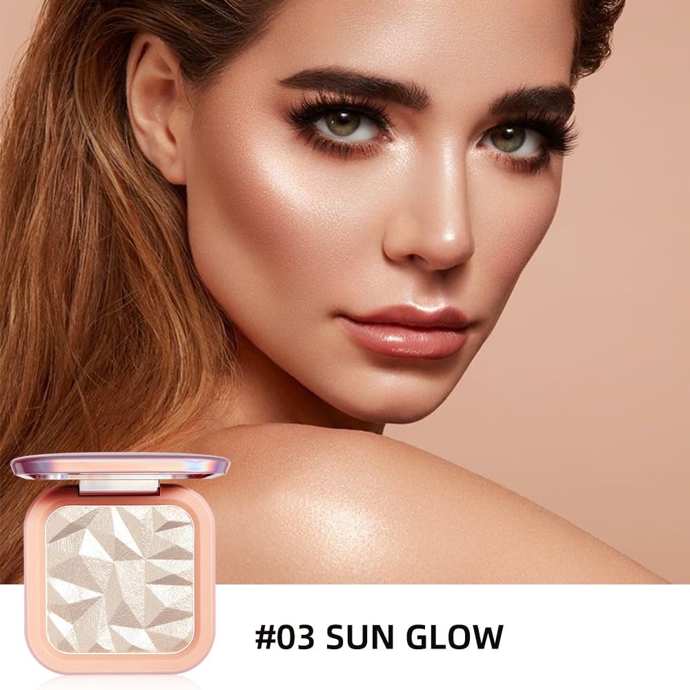 ELESSY Highlighter Makeup Palette - Sun Glow: Natural Sparkling Finish Illuminator for a Radiant Glow - görsel 3