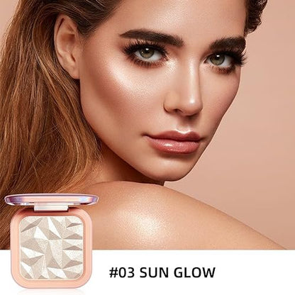 ELESSY Highlighter Makeup Palette - Sun Glow: Natural Sparkling Finish Illuminator for a Radiant Glow