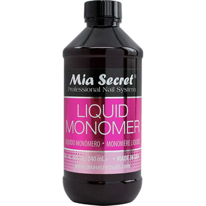 Mia Secret Liquid Monomer 8 oz – Professional Acrylic Nail System, MMA Free, Made in USA Avelisse