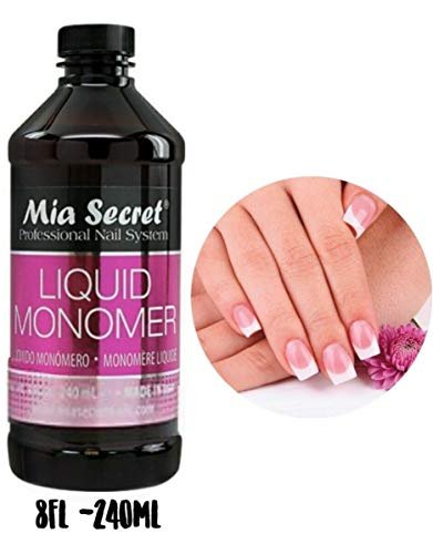 Mia Secret Liquid Monomer 8 oz – Professional Acrylic Nail System, MMA Free, Made in USA Avelisse