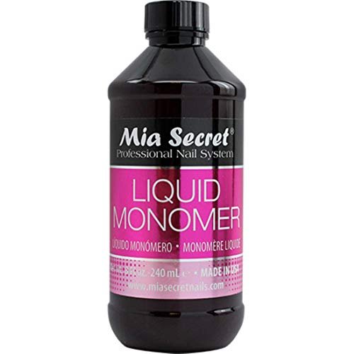 Mia Secret Liquid Monomer 8 oz – Professional Acrylic Nail System, MMA Free, Made in USA Avelisse
