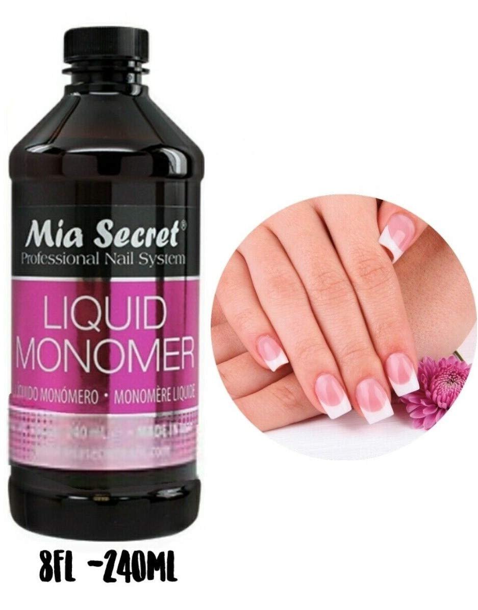 Mia Secret Liquid Monomer 8 oz – Professional Acrylic Nail System, MMA Free, Made in USA Avelisse