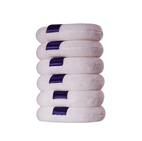 Yababa Ultra Soft Washable Velour Powder Puffs - 3.15 Inch, 6 Count, White - Perfect for Face, Setting, Body & Loose Powder - görsel 2