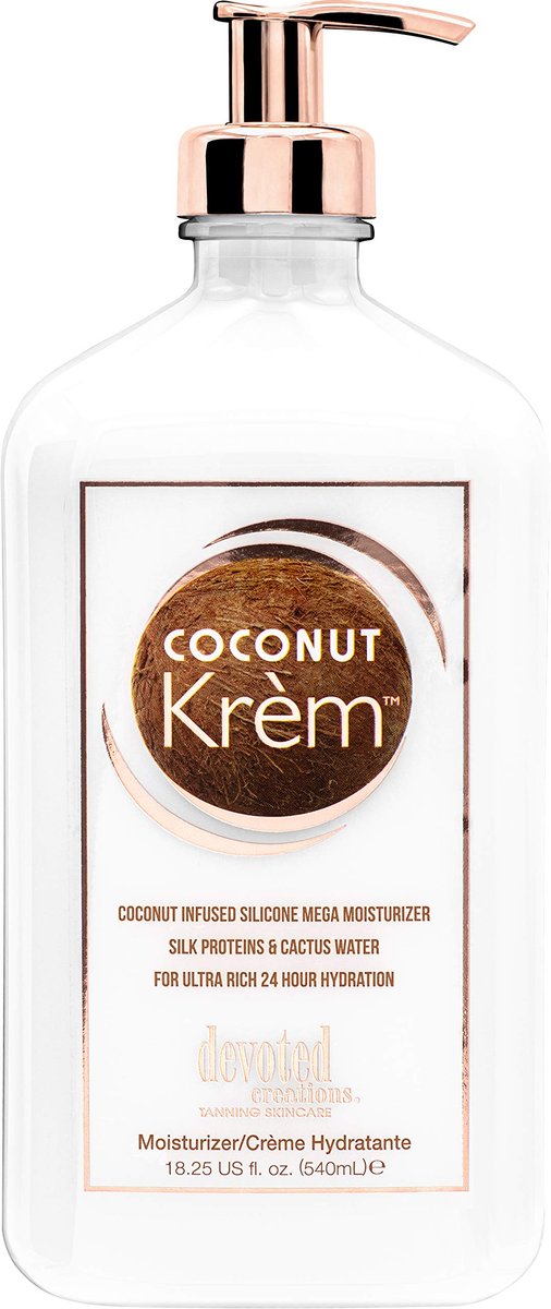 Devoted Creations Coconut Krém Moisturizer - Coconut Infused Silicone Moisturizer with Silk Proteins & Cactus Water for Ultra Rich 24 Hour Hydration (18.25 oz) - görsel 1