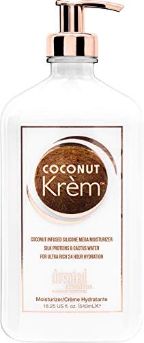 Devoted Creations Coconut Krém Moisturizer - Coconut Infused Silicone Moisturizer with Silk Proteins & Cactus Water for Ultra Rich 24 Hour Hydration (18.25 oz)