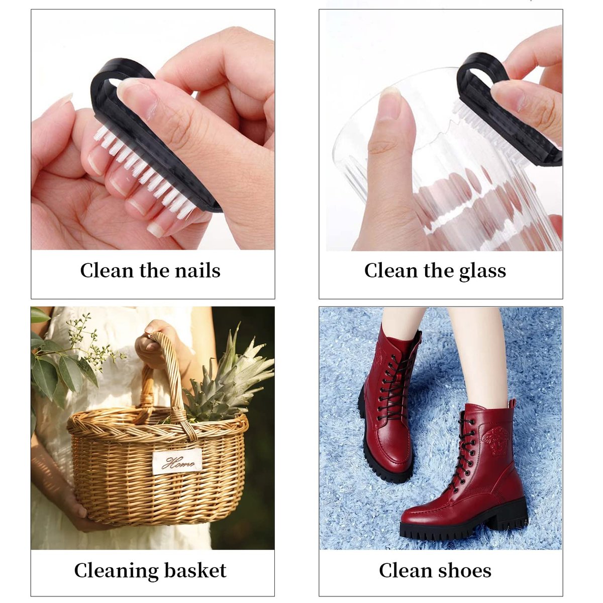 20-Pack Nail Cleaning Brushes with Black – Versatile Use: Suitable for both fingernails and toenails. Great for – Image 5