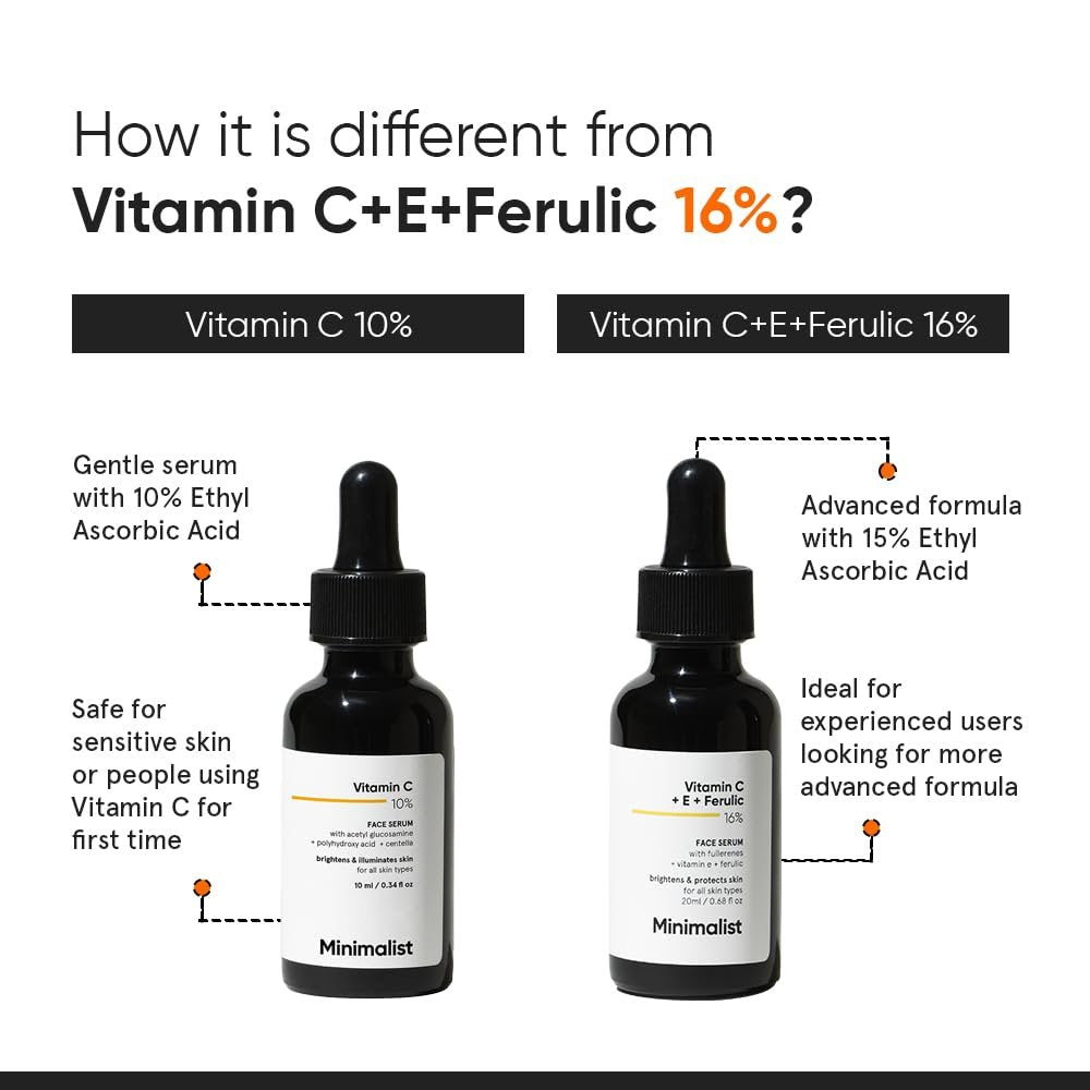 Minimalist 10% Vitamin C Serum for Brightening & Hydration - All Skin Types, 1 Fl Oz - görsel 11