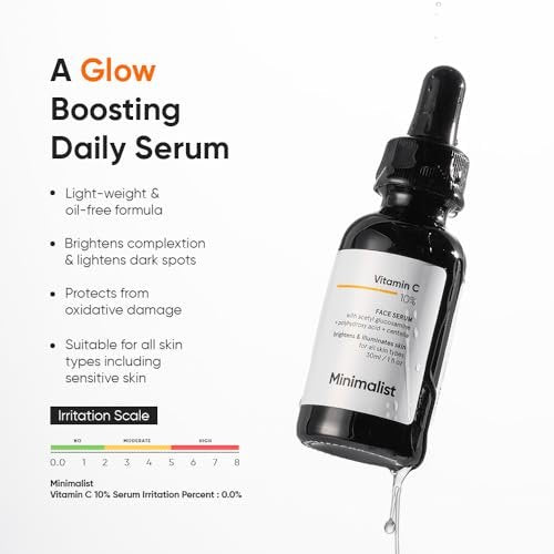 Minimalist 10% Vitamin C Serum for Brightening & Hydration - All Skin Types, 1 Fl Oz - görsel 6