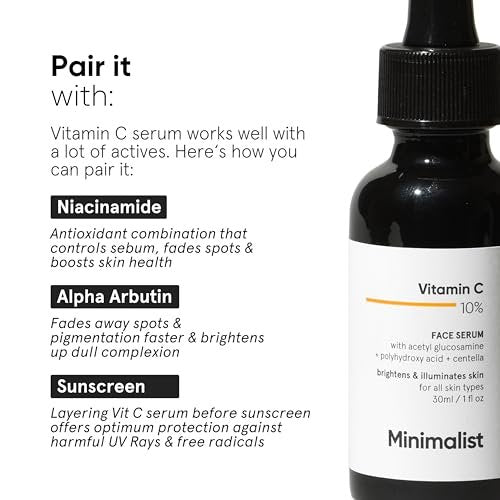 Minimalist 10% Vitamin C Serum for Brightening & Hydration - All Skin Types, 1 Fl Oz - görsel 14