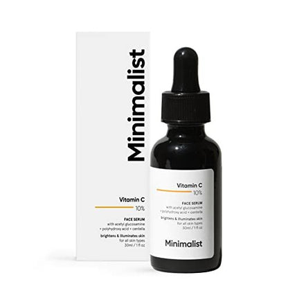 Minimalist 10% Vitamin C Serum for Brightening & Hydration - All Skin Types, 1 Fl Oz