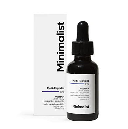 Minimalist Multi Peptide Night Face Serum – Anti-Aging, Collagen Boosting, Hydrating with 7% Matrixyl 3000 & 3% Bio-Placenta – for Women & Men – 1 Fl Oz / 30 ml