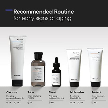 Minimalist Multi Peptide Night Face Serum – Anti-Aging, Collagen Boosting, Hydrating with 7% Matrixyl 3000 & 3% Bio-Placenta – for Women & Men – 1 Fl Oz / 30 ml
