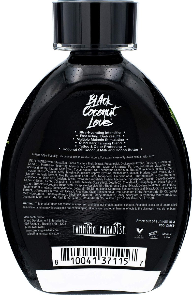 Black Coconut Love Ultra Hydrating Dark Tanning Lotion - Age-Defying & Tattoo Protecting Formula, 13.5 oz Avelisse