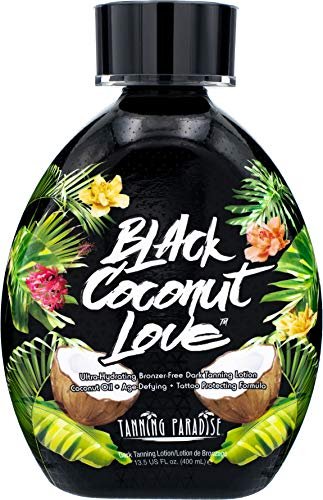 Black Coconut Love Ultra Hydrating Dark Tanning Lotion - Age-Defying & Tattoo Protecting Formula, 13.5 oz Avelisse