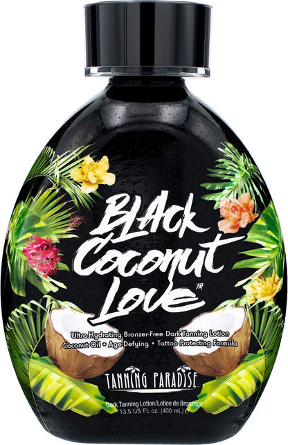 Black Coconut Love Ultra Hydrating Dark Tanning Lotion - Age-Defying & Tattoo Protecting Formula, 13.5 oz Avelisse