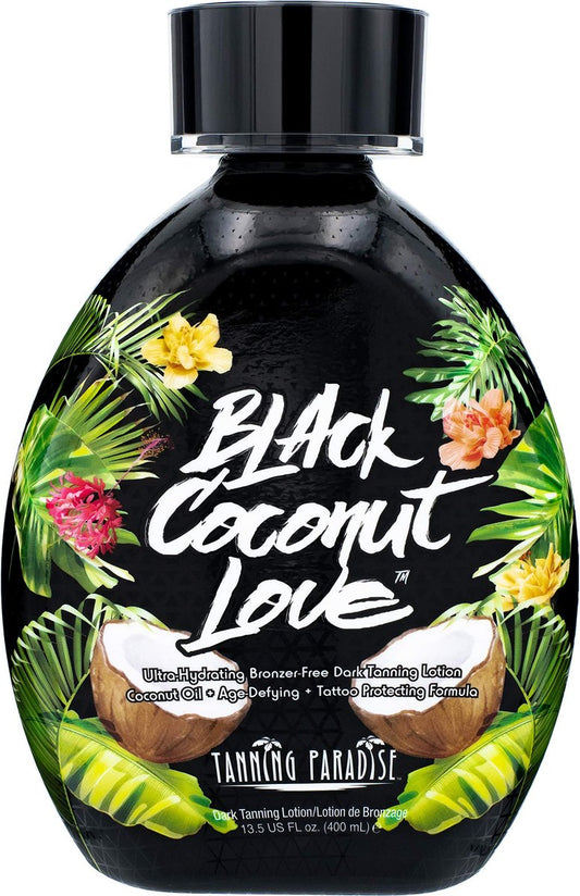 Black Coconut Love Ultra Hydrating Dark Tanning Lotion - Age-Defying & Tattoo Protecting Formula, 13.5 oz Avelisse