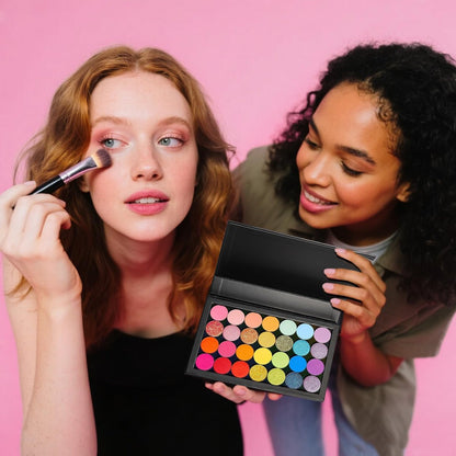 SZDYM 4-Layer Magnetic Makeup Palette Empty - Large Depotting Palette for Eyeshadow, Blush, Powder & Lipstick - Black