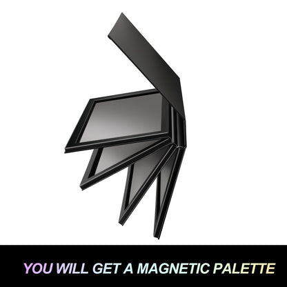 SZDYM 4-Layer Magnetic Makeup Palette Empty - Large Depotting Palette for Eyeshadow, Blush, Powder & Lipstick - Black