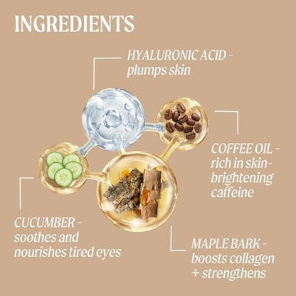 UpCircle Eye Cream with Coffee & Hyaluronic Acid – Natural, Vegan & Cruelty-Free for Dark Circles, Puffiness & Wrinkles (0.5 fl oz) Avelisse