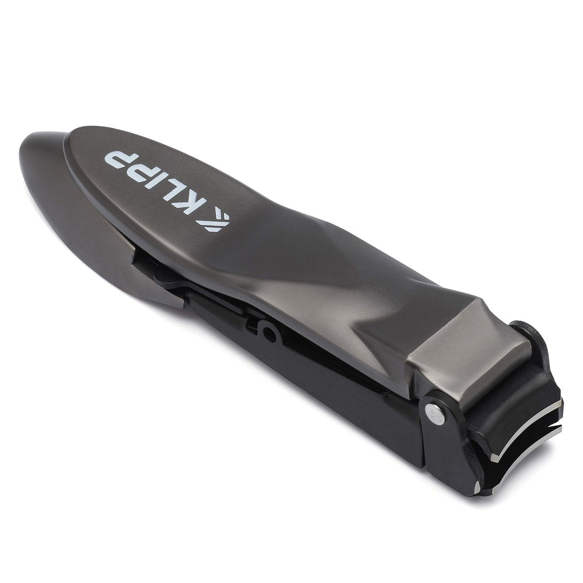 KLIPP Heavy Duty Nail Clippers for Men with Catcher – Self-Collecting Razor-Sharp Cutter for Fingernails & Toenails, Ergonomic Lever, Gift for Men, Includes Ziplock Pouch Avelisse