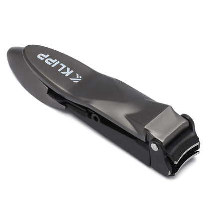 KLIPP Heavy Duty Nail Clippers for Men with Catcher – Self-Collecting Razor-Sharp Cutter for Fingernails & Toenails, Ergonomic Lever, Gift for Men, Includes Ziplock Pouch Avelisse