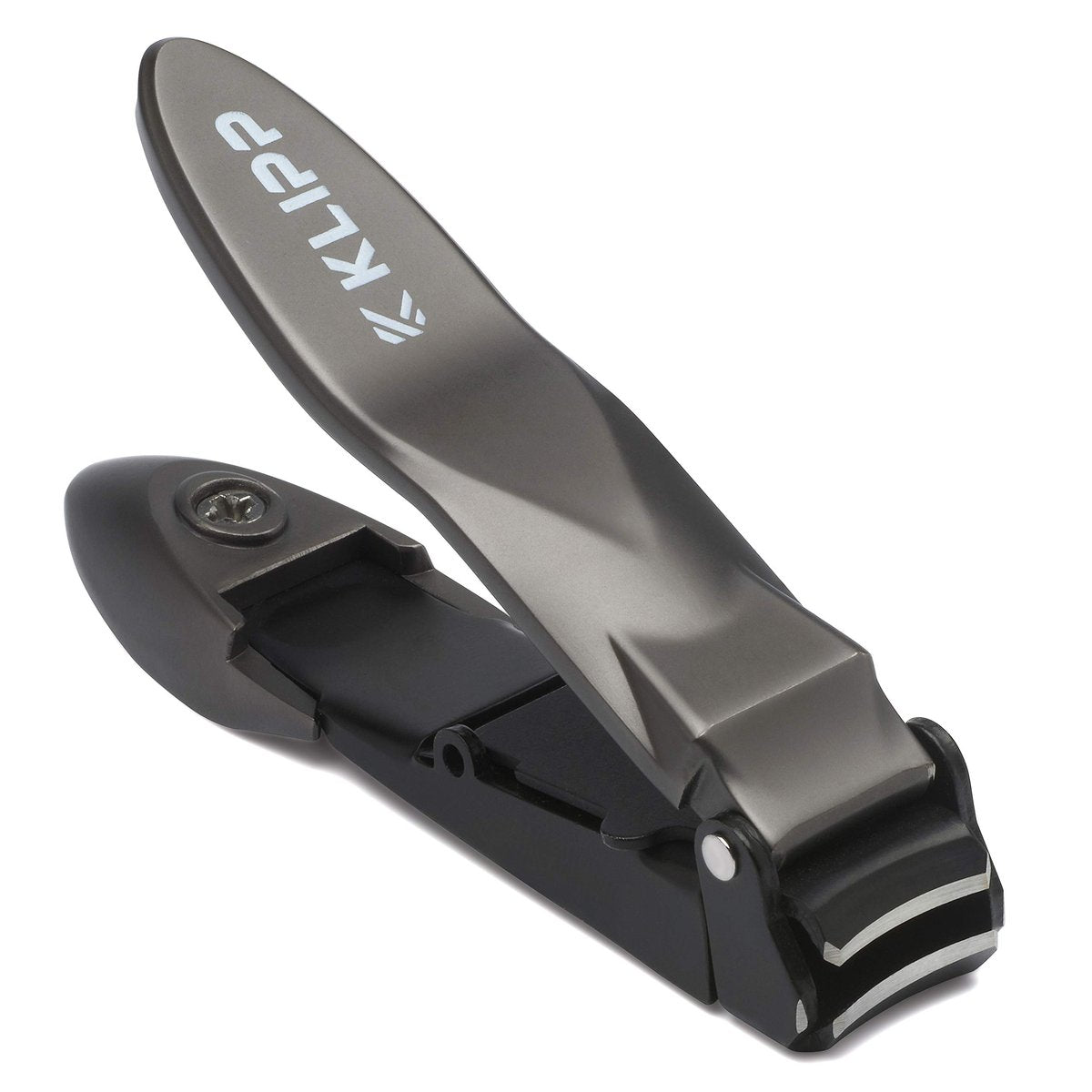 KLIPP Heavy Duty Nail Clippers for Men with Catcher – Self-Collecting Razor-Sharp Cutter for Fingernails & Toenails, Ergonomic Lever, Gift for Men, Includes Ziplock Pouch Avelisse