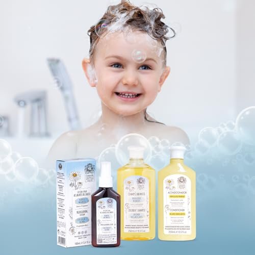 Intea Camomila Kids 3-In-1 Hair Lightener Kit - Blonder Lightening Set with Chamomile Extract - Lotion, Shampoo and Conditioner, 8.5 Fl Oz Each Avelisse