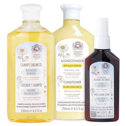 Intea Camomila Kids 3-In-1 Hair Lightener Kit - Blonder Lightening Set with Chamomile Extract - Lotion, Shampoo and Conditioner, 8.5 Fl Oz Each Avelisse