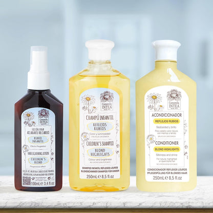 Intea Camomila Kids 3-In-1 Hair Lightener Kit - Blonder Lightening Set with Chamomile Extract - Lotion, Shampoo and Conditioner, 8.5 Fl Oz Each Avelisse